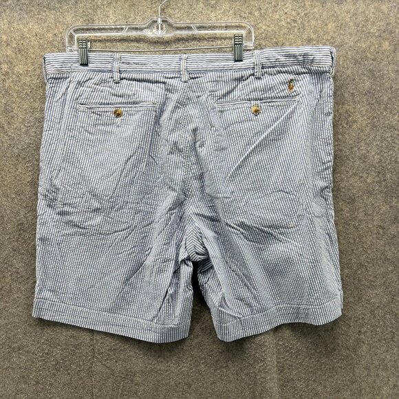 Polo Ralph Lauren Shorts Men 40 Blue Chino Flat Front Stretch Classic Seersucker - Picture 2 of 11